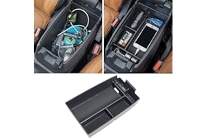 TOPINSTALL Center Console Organizer Compatible with Ford Escape 2020-2024/Bronco Sport 2021-2025 Accessories, Armrest Box Long Compartment Storage Tray Coin Container-Black