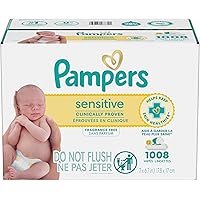 Pampers Baby Wipes Sensitive Perfume Free 12X Pop-Top Packs, 1 Pack (Count of 1008)
