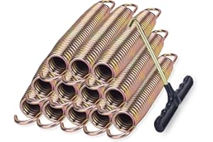 LOIUO Trampoline Springs Replacement 3.5" to 8.5" Galvanized Steel Heavy Duty High Tensile Universal Trampoline Accessories with T-Hook Tool, 12 to 48 Pack