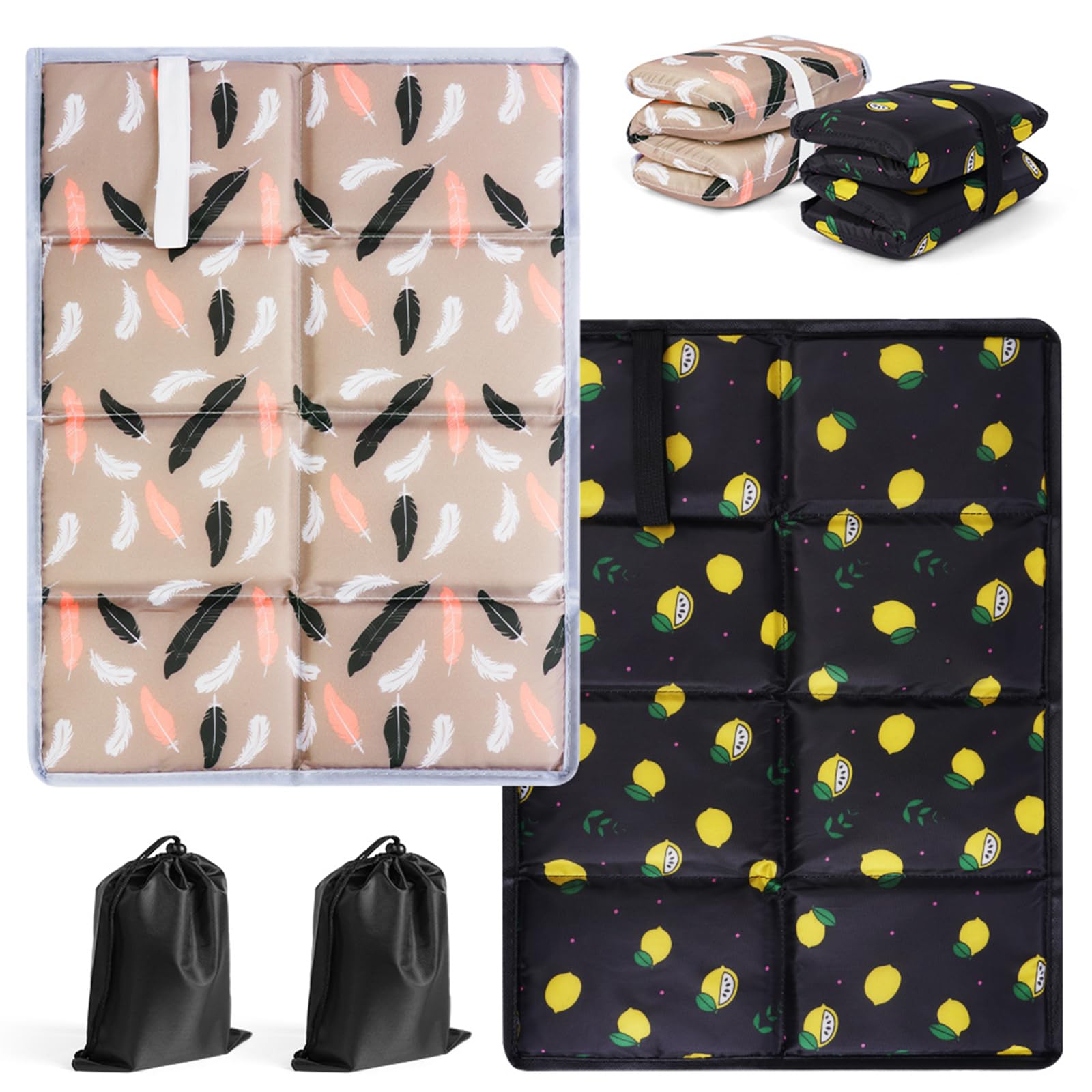 Flintronic Folding Waterproof Oxford Cloth Seat Mat - 2 Packs, Thermally Insulated, Portable, Moistureproof Cushion for Outdoor Camping, Park, Beach, Traveling