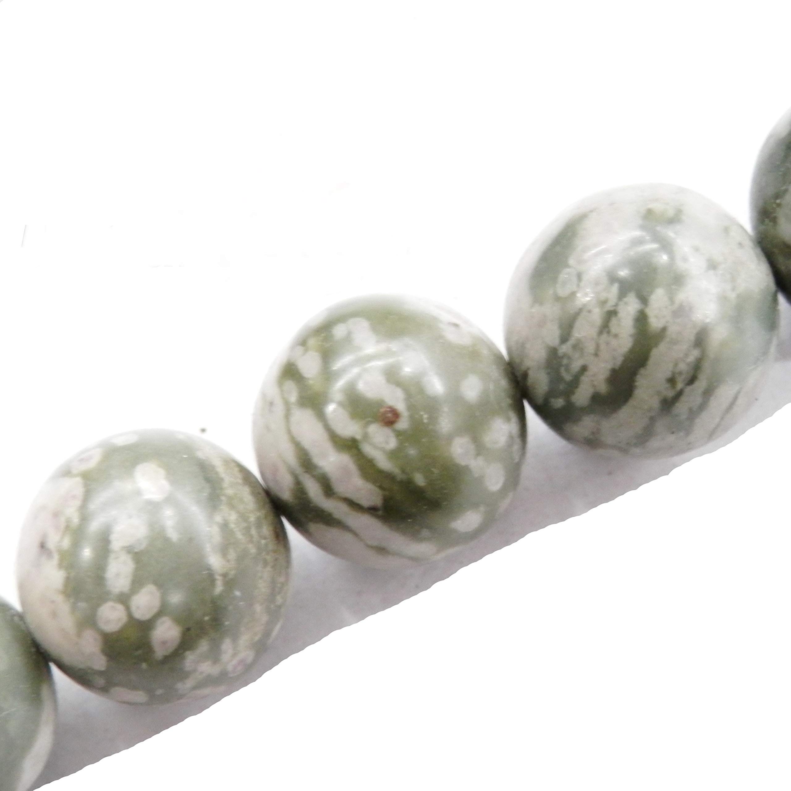 Fukugems Gemstone Beads for Jewelry Making, Sold per Bag 5 Strands Inside (Peace Jade, 4mm)