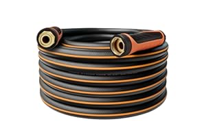 DayisTools Upgraded Hybrid Garden Hose 50 ft with 360° Rotating Handle, New Formula Flexible Water Hose 5/8 IN x 50FT, Lightweight, Durable, Heavy Duty, All-weather, 3/4 IN GHT Solid Brass Fittings