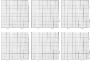 HEALSOPTHY 6pcs 2.6mm White Fuse Beads Pegboards 52 Peg Square Craft Boards for DIY Beading and Jewelry Making