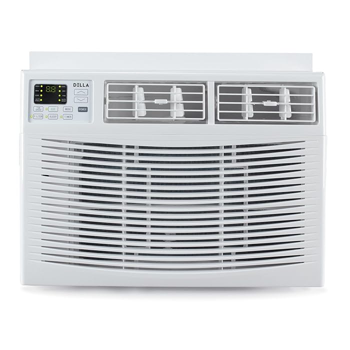 DELLA Remote Control 6000 BTUs Up To 250 SQ FT 115 V Window Mounted Air Conditioner Washable Filtered Energy Star White
