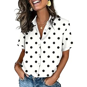 Zeagoo Button Down Shirts for Women Short Sleeve Tops Dressy Casual Blouses | Cute Summer Tops for Women, Spring Clothes, But