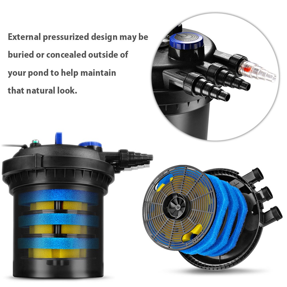 Flexzion Pond Pressure Bio Filter with Ultraviolet UV Sterilizer Light Bulb 814870027902 eBay