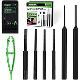 7-Piece Premium Roll Pin Starter Punch and Install Punch Set - 1/16, 5/64, 3/32, 1/8-inch