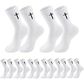 wotemlur 8 pair Christian cross socks prayer stockings suitable for husband, wife, family, birthday Christmas Easter gift