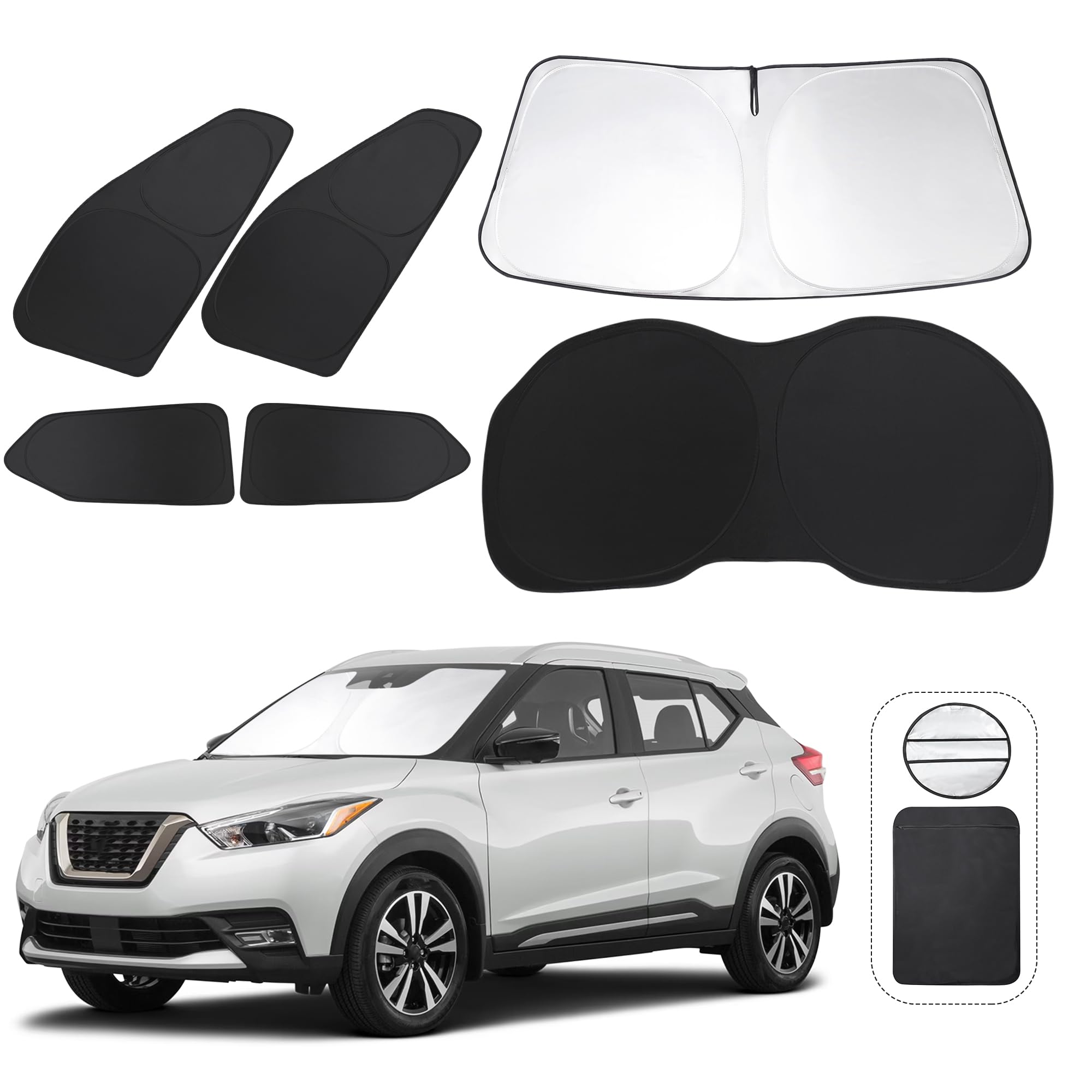Photo 1 of TINGLU Window Shades for Nissan Kicks 2018-2024 Accessories Side Full Windows Windshield Sun Shade Sun UV Rays & Privacy Protection for Camping,Napping,and Relaxing 6PCS