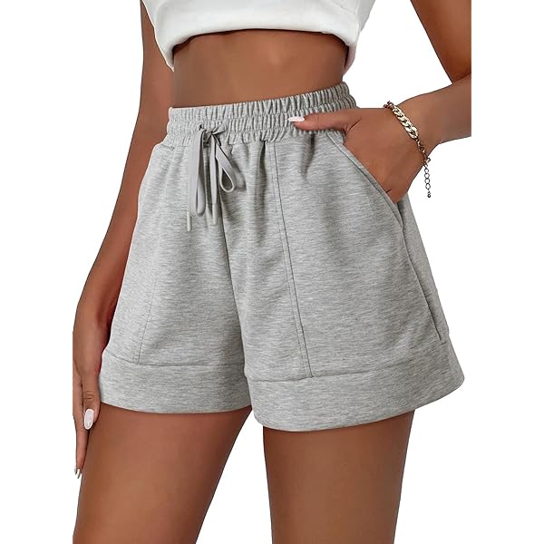 SweatyRocks Women's High Waisted Button Front Tweed Shorts Casual