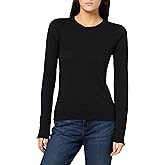 VELVET BY GRAHAM & SPENCER Women's Kelsey Velvet Originals Long Sleeve Button Cuff Tee, Black, X-Small