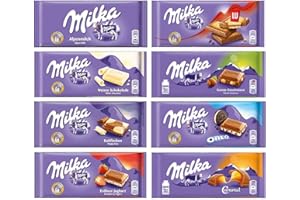 Milka Assorted Chocolates Variety Pack of 8 Bars (Bundle #2)