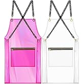 Xtinmee 2 Pcs Clear Apron Transparent for Hair Stylist Waterproof Hair Salon Work Apron with Pocket for Barber Nail
