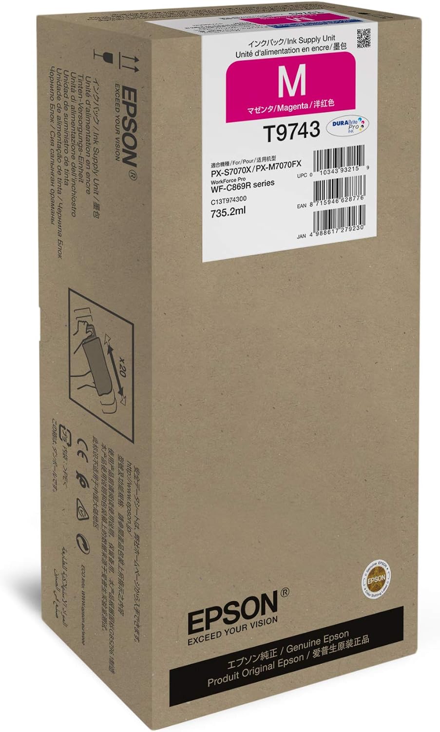 Epson Ink Tank Magenta XXL 84,000 Pages Workforce C869R