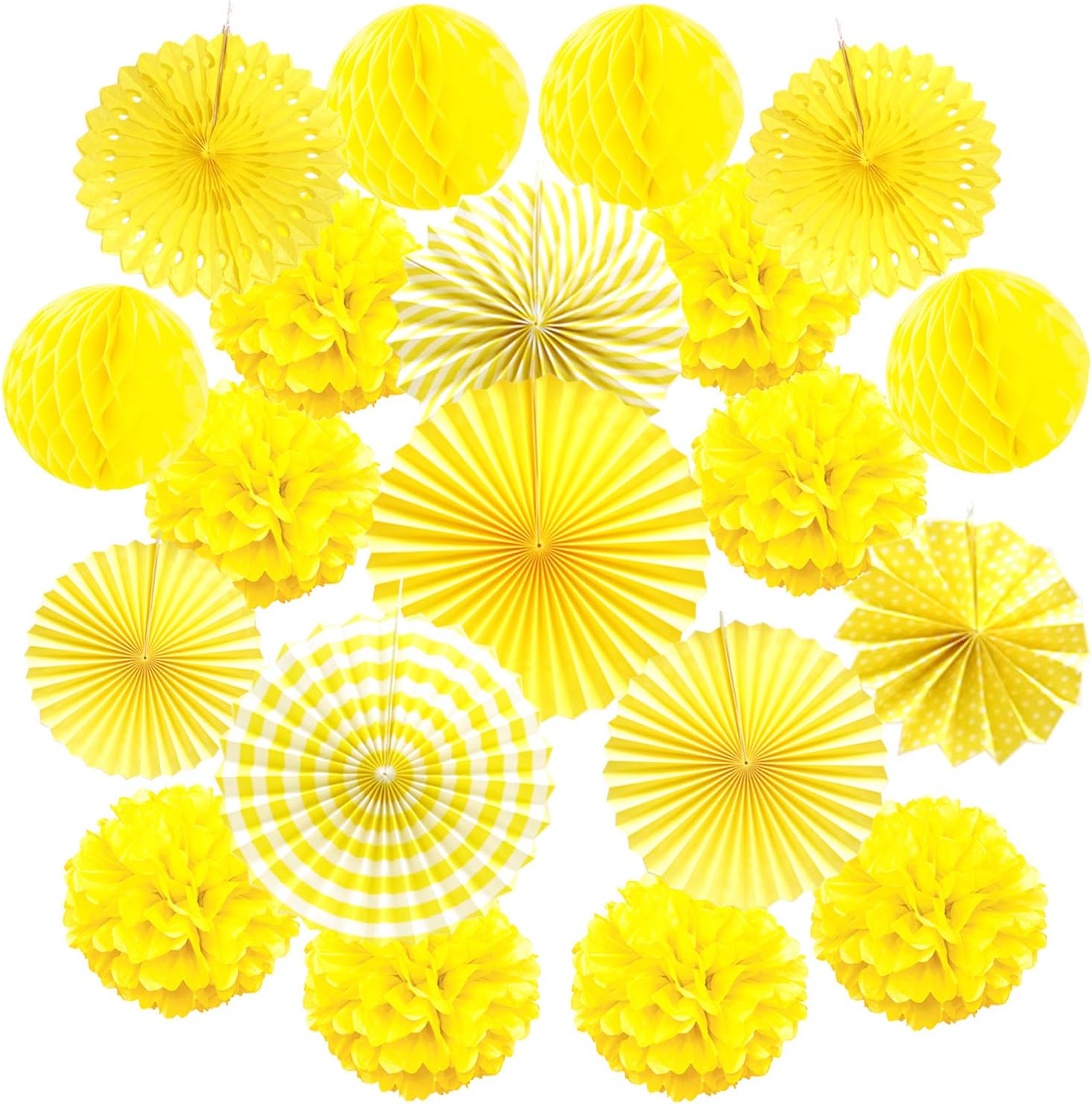 ZERODECO Hanging Paper Fan Set