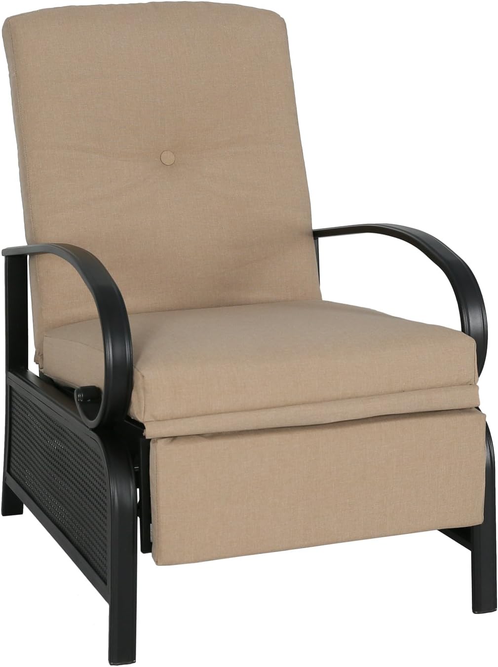 lounge chair furniture on Amazon Com Patio Tree Outdoor Recliner Chair Automatic Adjustable Patio Lounge Chair With Cushion Beige Kitchen Dining