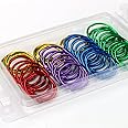 OWLKELA 1 Inch Binder Rings, Office Book Rings, Loose Leaf Rings, 50 Pcs Metallic Assorted Colors