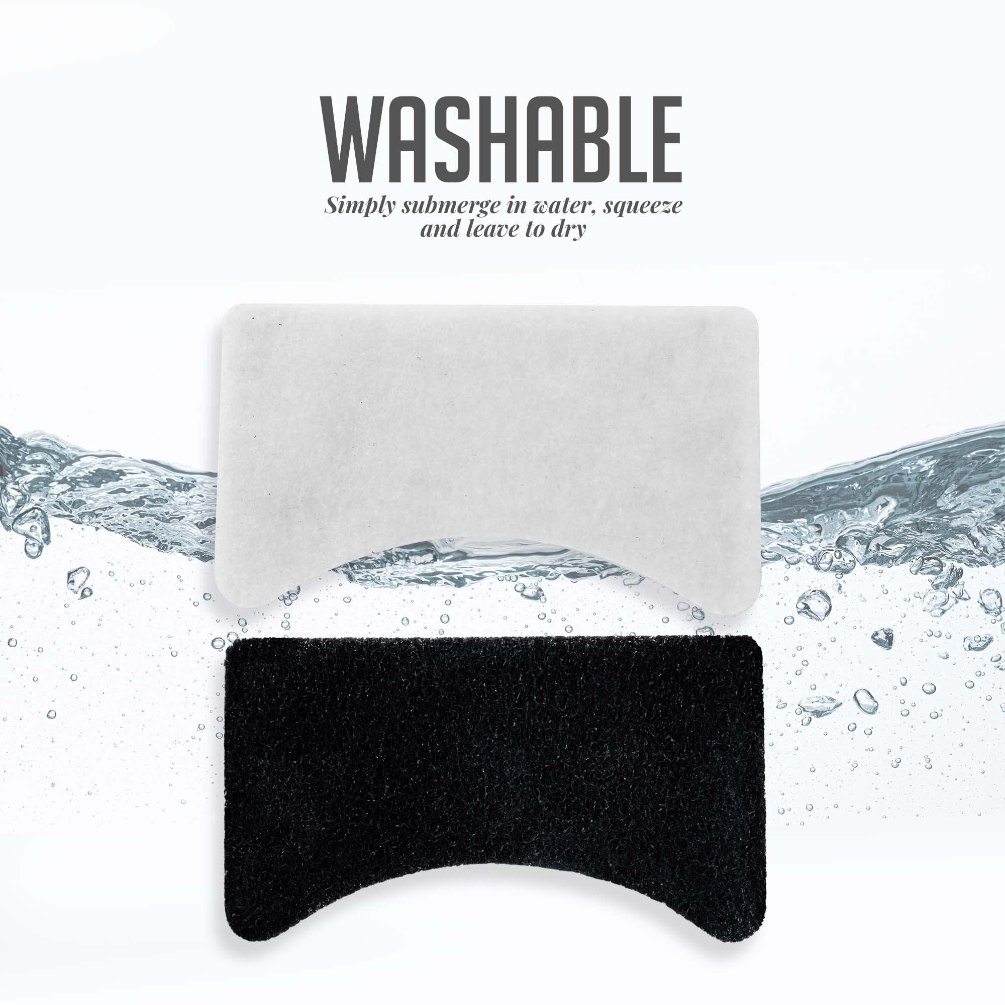 OVENTE Charcoal and Oil Vapor Replacement Filter Set Compatible with 1.5L Electric Deep Fryer FDM1501BR, 3-Pack Odor-Reducing Filters for Cleaner, Safer Home Frying, Black & White ACPFDM1503