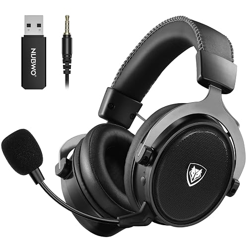NUBWO Wireless Gaming Headset,2.4GHz & Bluetooth 5.3 Technology with Noise-Canceling Microphone, Stereo Sound, Compatible with PC,PS5,PS4, Mac, NS, 3.5mm Wired Mode for Xbox Series -BLACK