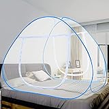 Vangold Mosquito Net Bed Canopy Pop Up Foldable Double Door with Bottom for Bed Camping Travel Home (79 x71x59 inch)