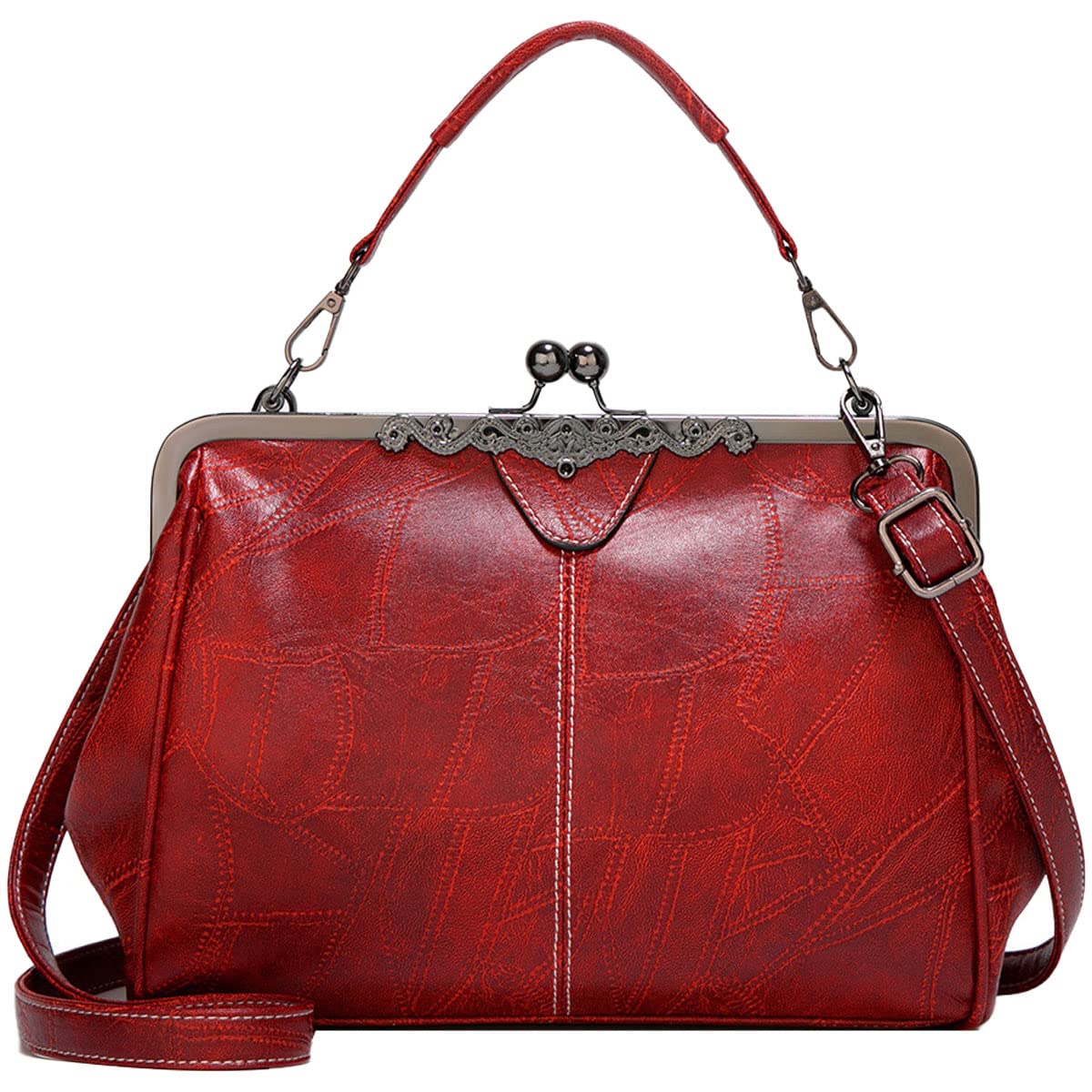 NIYUTA Women's Handbags Fashion High capacity Shoulder Bags Cross-Body Top-Handle Totes Red