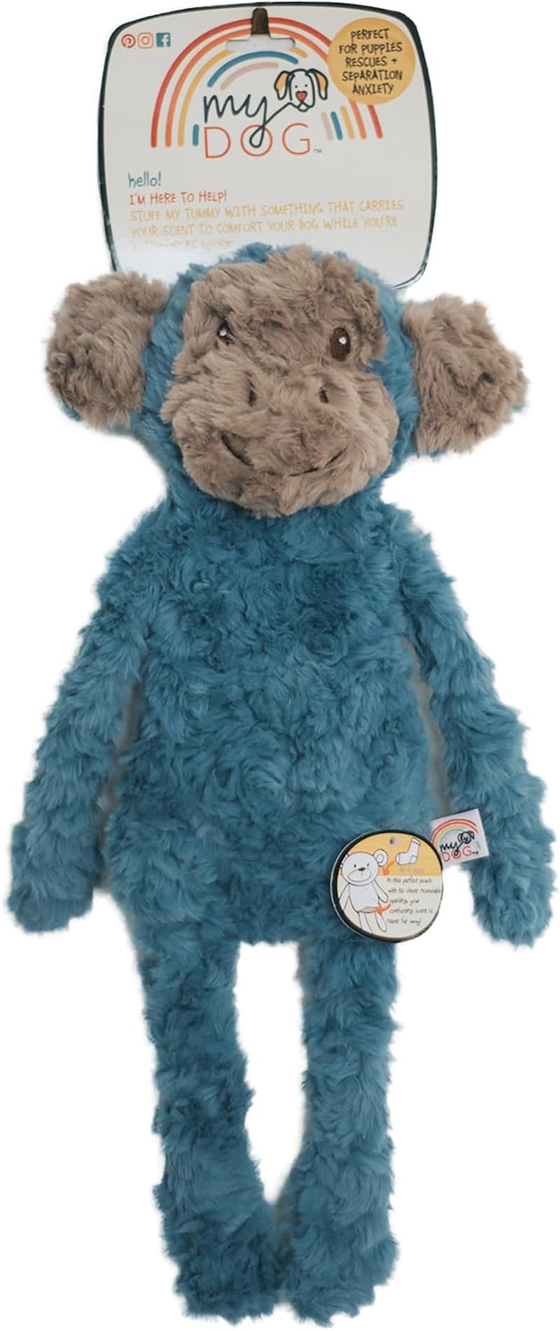Rosewood My Dog Luxury Plush Monkey Toy Squeaker 40cm Stuff-Free