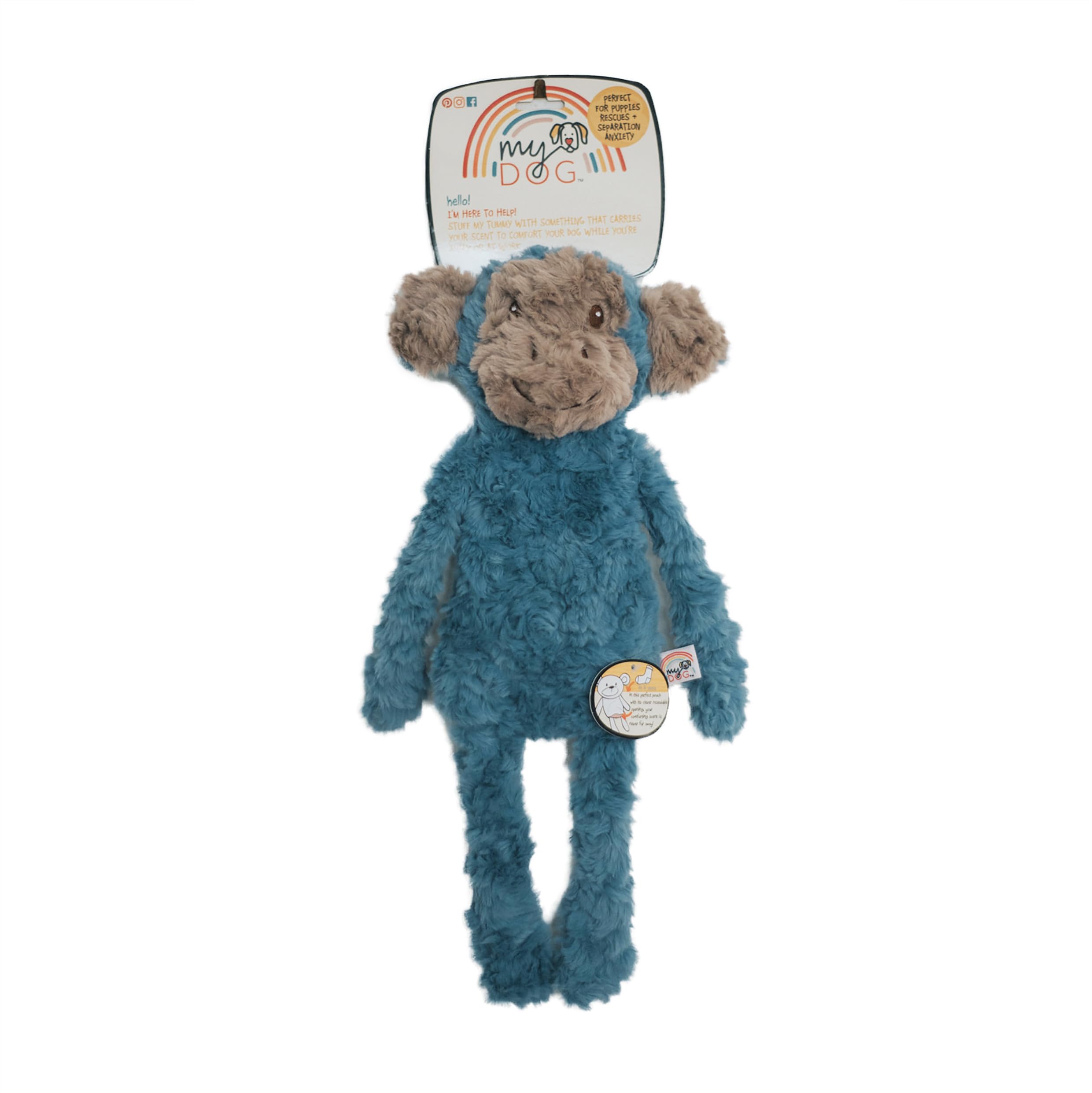 Rosewood My Dog Luxury Soft Plush Monkey Toy for Dogs and Puppies, Stuff-Free Comforting and Calming Dog Toy, 40cm