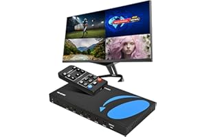 OREI HDMI Switcher 4 in 1 Out with Quad Screen Multiviewer - Supports 1080p, DTS/Dolby Audio, IR Remote Control, Seamless Switching, Compatible with HDMI Devices
