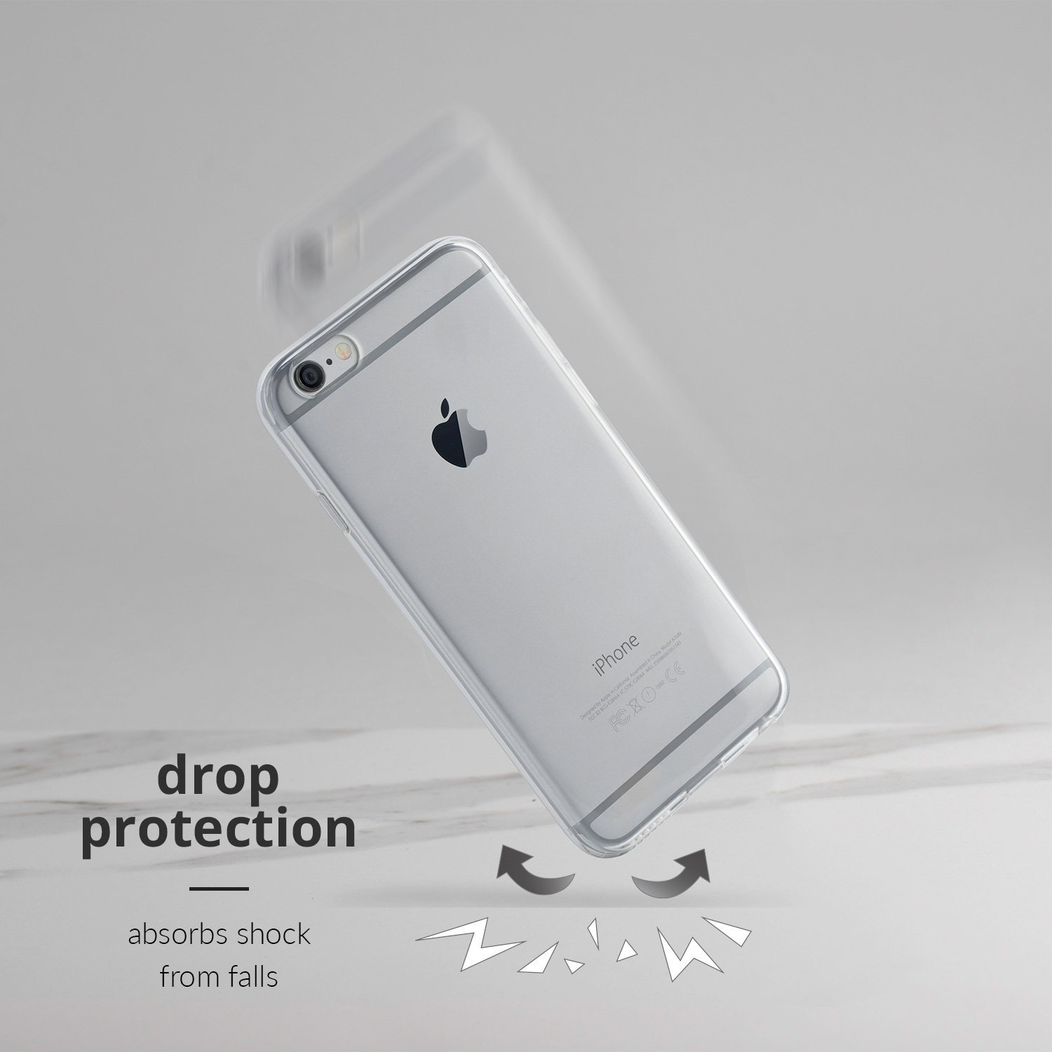 iPhone 6s bumper IPhone 6 transparent case Slim crystal clear silicone cover Premium TPU Soft Rubber Silicone Durable shock Bumper protection waterproof protective [Support Wireless Charging]