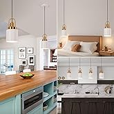 YHANFENGCY 5.11-inch Diameter, Modern White Cylindrical Pendant Light, Suitable for Kitchen Island, Sink, Dining Room, Bedroo