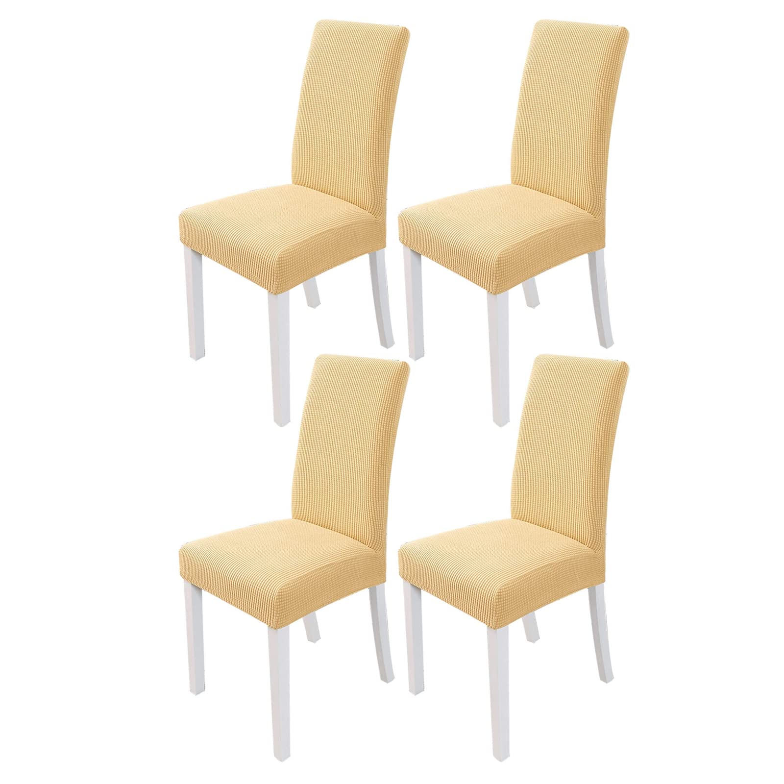 PETCUTE Chair covers stretch dining chair covers spandex chair slipcovers Beige Set of 4