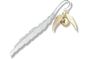 WACANTIC Vintage Metal Feather Bookmark with Golden Winged Charm – Thin Unique Metal Bookmark for Book Lovers – Reading Gifts Book Lovers, Women, Men, Teens on Christmas, Birthday, Valentine’s