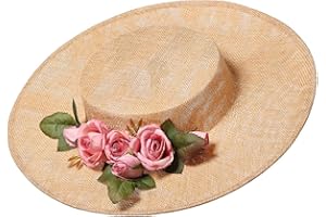 COSDREAMER Victorian Hat Womens Girls Tea Party Hats Vintage Flowers Flat Hat