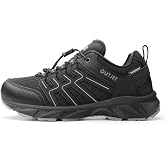 Women's Waterproof Hiking Shoes Quick Laces Lightweight Comfortable Breathable Non-Slip Trails Outdoor Sneakers Black