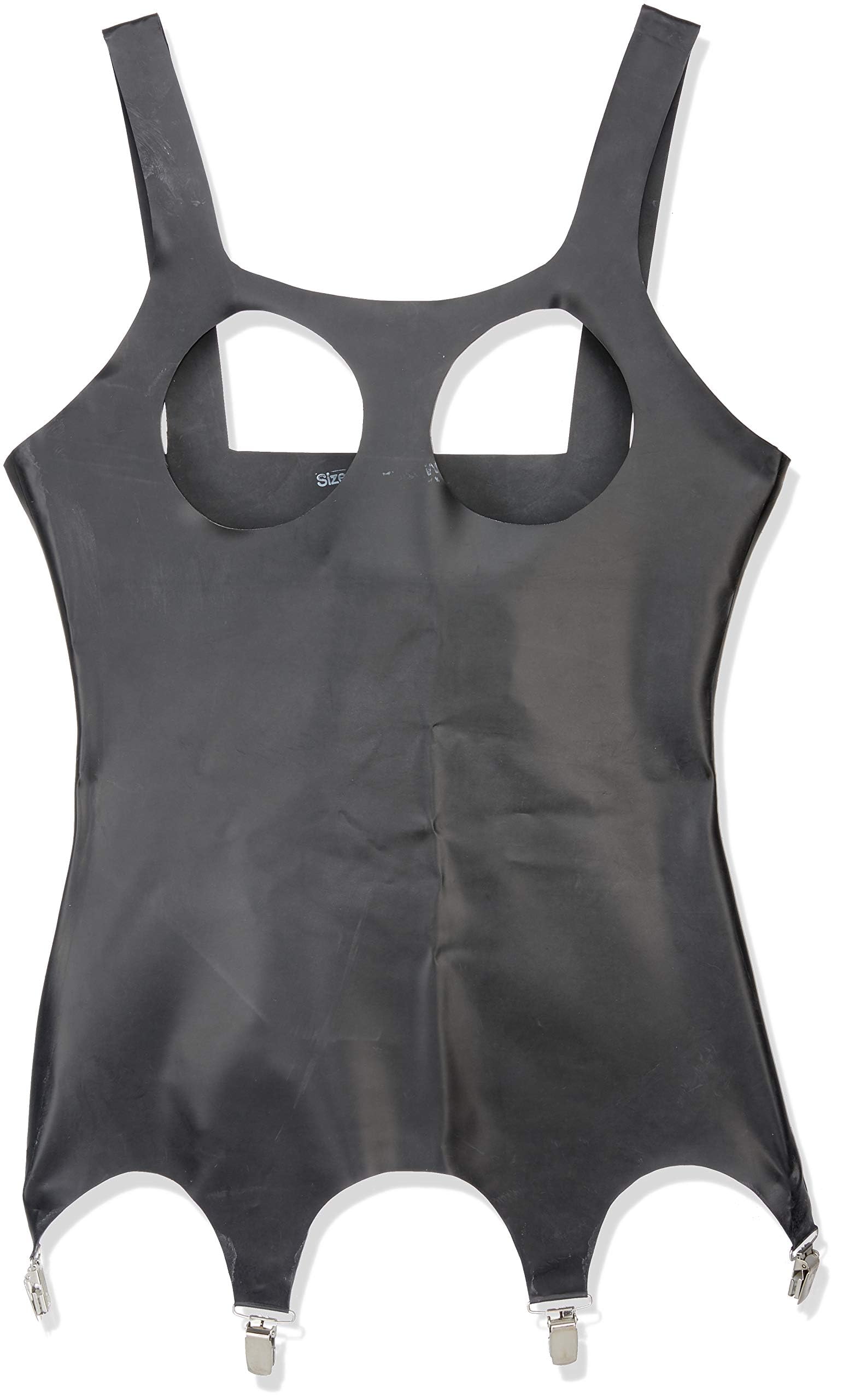 Latex Womens 29006531031 Black Basque with Open Cups - The Collection Medium, Black (Nero 001), M UK