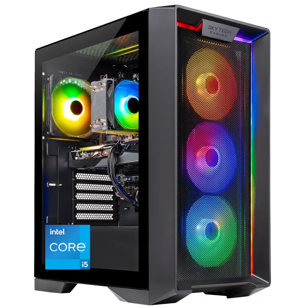 Skytech Nebula Gaming PC デスクトップ、Intel i5 14400F 2.5 GHz (4.7GHz ターボ)、NVIDIA RTX 5060 8GB 1TB NVMe SSD、16GB DDR5 RAM 6000、650W ゴールド PSU Wi-Fi Win 11商品画像