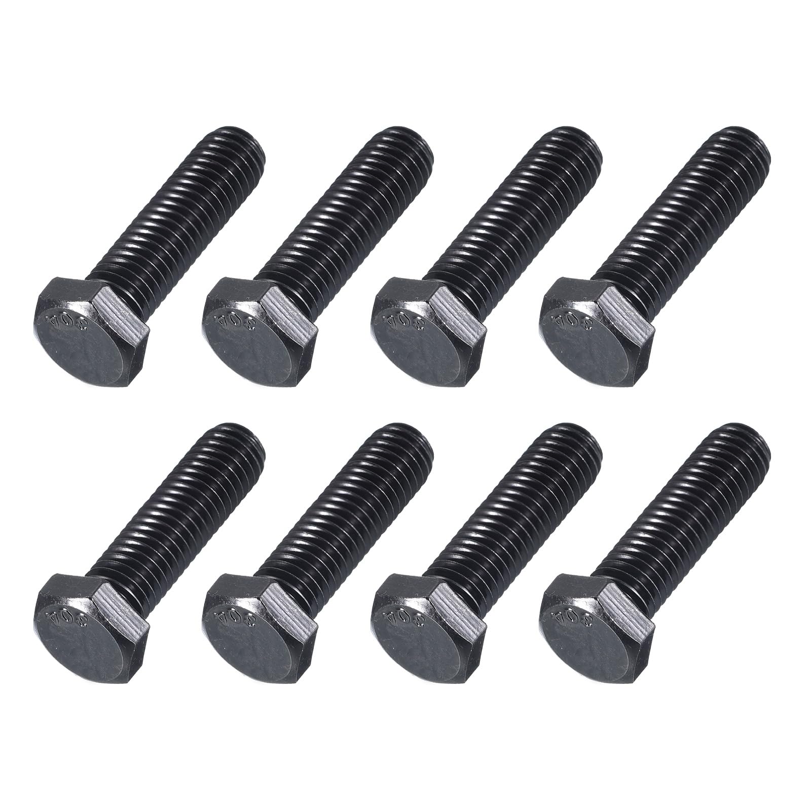 METALLIXITY Hex Head Bolts (3/8-16 x 1-1/2") 8Pcs, 304 Stainless Steel 18-8, Fully Threaded, External Hex Drive, Hex Head Screw Bolt, Black Oxide — image 1