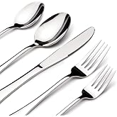 Silverware Set for 6,30 Piece Stainless Steel Flatware Utensils Cutlery Set | Heavy Duty Steak Knife Fork and Spoon, Dishwasher Safe, Gift Package for Wedding Housewarming