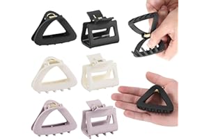 ETANEAR 6Pcs Hair Claws for Women, 3 Triangle and 3 Square Flexible & Unbreakable TPEE-Silicone Blend Hair Clips, Non-Slip St