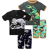 DAUGHTER QUEEN Boys Pajamas 4 Pieces Short Set 100% Cotton Sleepwear Size 18 Months-12 Years
