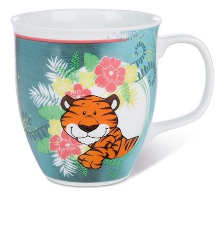 Nici 43923 Tasse Wild Friends 36 Porzellan, 410ml, Grün