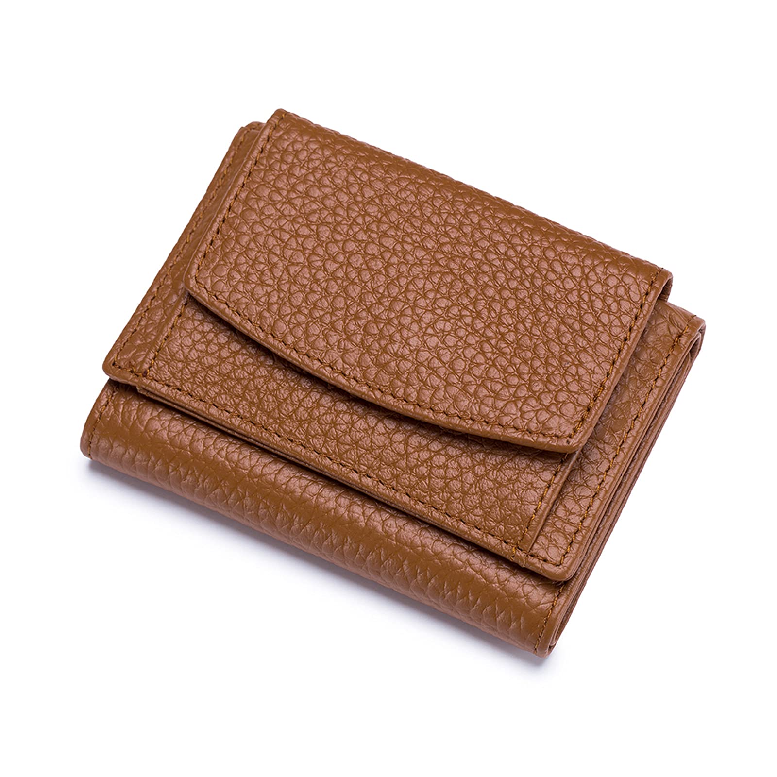 FANDARE Women Leather Wallet RFID Blocking Bifold Purse Ladies Card Holder Case Small Purse Brown
