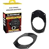 Scosche SA69 6X9" to 5.25&rdquo;-6.5&rdquo; Speaker Adapters Compatible with Select Import and Domestic Vehicles - 5 1/4" to 6 1/2" Adapter for Car Door Speakers - Sold in Pairs - See Guide in Image for Vehicles