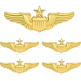 5pcs Gold Pilot Wings, Pilot Wings Pin, Flight Attendant Pins for Jackets Uniforms Hats, Shiny Look Perfect for Flight Schools Pilots Graduation Gift