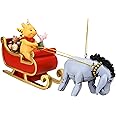 Tree Buddees Winne The Pooh Santa Sleigh with Eeyore and Piglet 2pcs Large Christmas Ornament Decoration