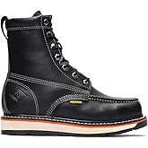 Men’s Premium Bonanza Boots Frontier Dual 8" Moc Soft Toe Work Boot – Black | Full-Grain Oiled Leather Double Density Wedge Outsole Cushioned Comfort Leather Lined Supportive Shaft Handcrafted Mexico Slip Resistant Durable (Black, 13, US Footwear Size System, Adult, Men, Numeric, Medium, 13)