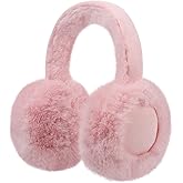 KDVOG Winter Earmuffs for Women, Classic Foldable Ear Warmer Fluffy Ear Cover Outdoor Faux Warm Faux Fur Earmuffs for Girls
