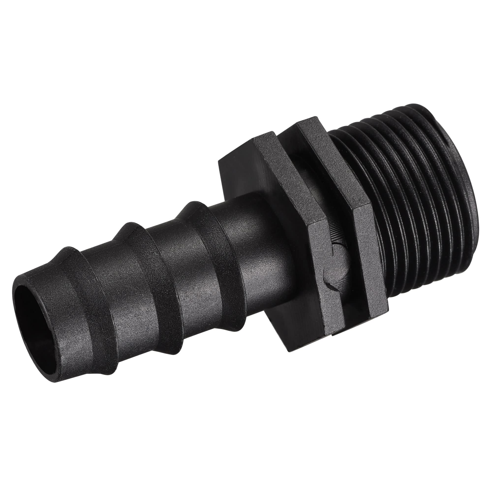 sourcing map Drip Irrigation Fittings 19.4mm Barbed to G3/4 Male Thread for 3/4 Inch Tubing (Black, Pack of 8)