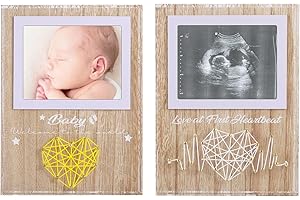 ElekFX New Mom Gifts - New Baby Picuture Frame 2 Pack - Love At First Heartbeat Sonogram & Welcome to the world Picture Frame for Standard 4" x 3" Photo (2 Pack)