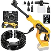 Cordless Portable Washer for Dewalt 20V Battery, 1100 PSI Handheld Washer | Tool Only, 350W Brushless Motor, 6-in-1 Nozzle, 23FT Hose, Storage Box, 3 Level Adjustable for Car Yard Fence Wall Clean